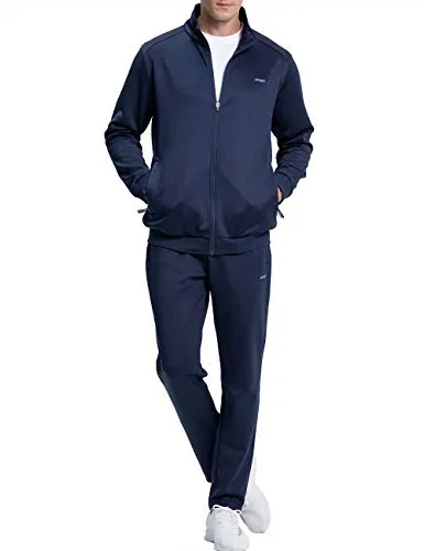 Casual Suits for Men Sports Jacket and Pants Set Sweatsuit for Men Tracksuits Mens Running Sets Jogger Suits Track Set for Men Black