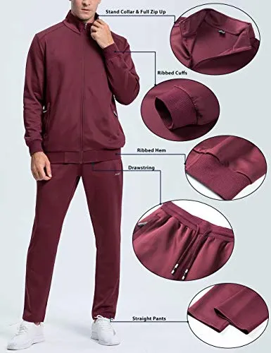 Casual Suits for Men Sports Jacket and Pants Set Sweatsuit for Men Tracksuits Mens Running Sets Jogger Suits Track Set for Men Black