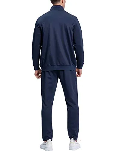 Casual Suits for Men Sports Jacket and Pants Set Sweatsuit for Men Tracksuits Mens Running Sets Jogger Suits Track Set for Men Black