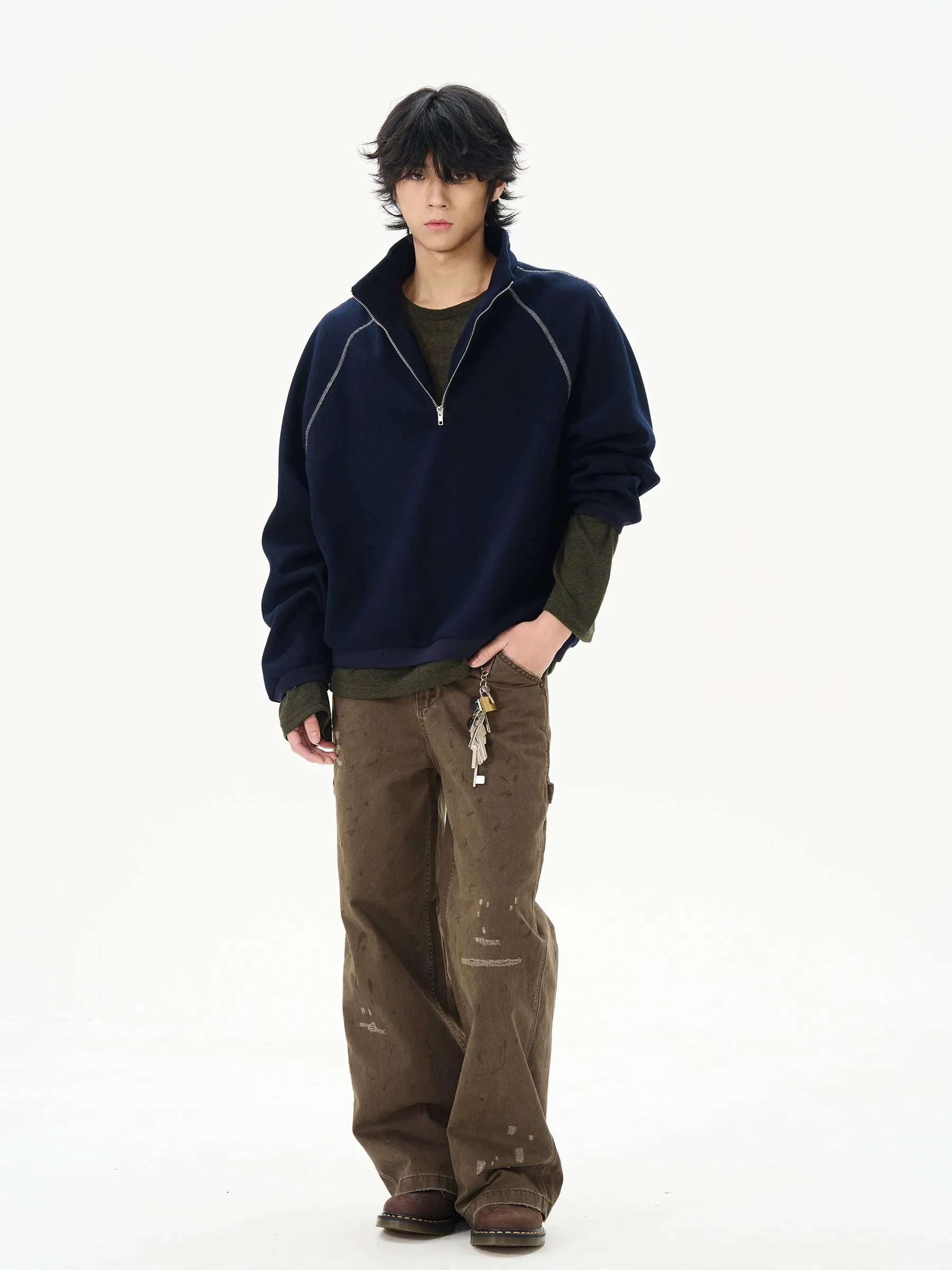 Casual Zip-Up Sweatshirt