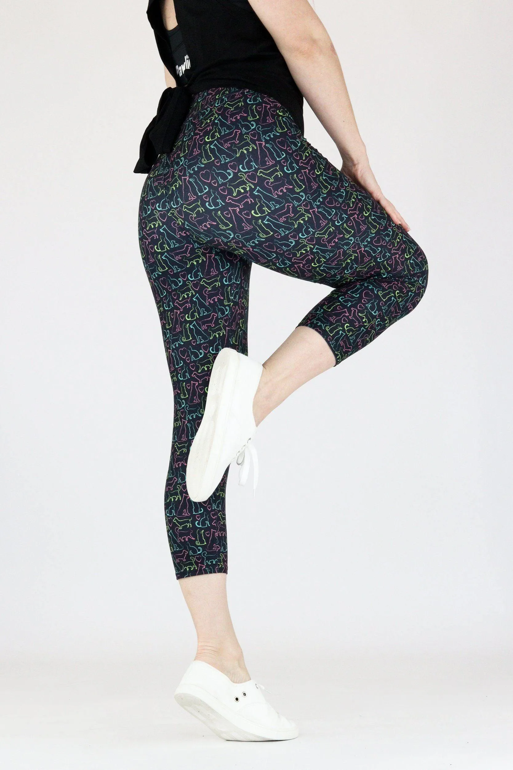 Cat Dog Love - Casual Capri Leggings