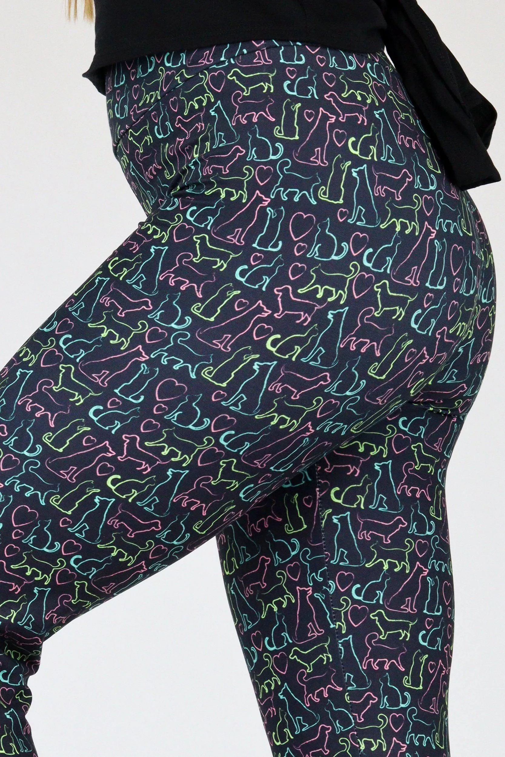 Cat Dog Love - Casual Capri Leggings