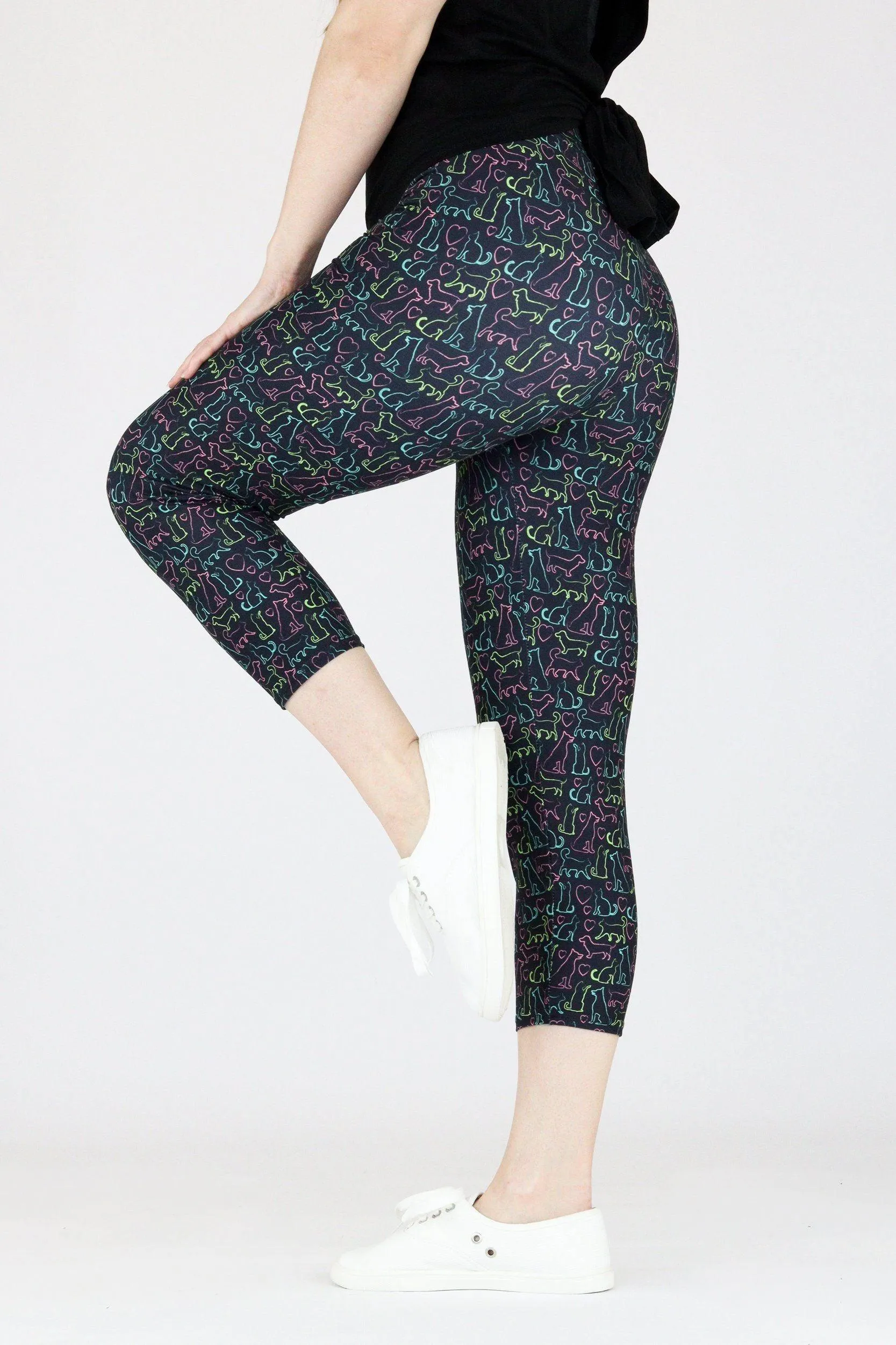 Cat Dog Love - Casual Capri Leggings