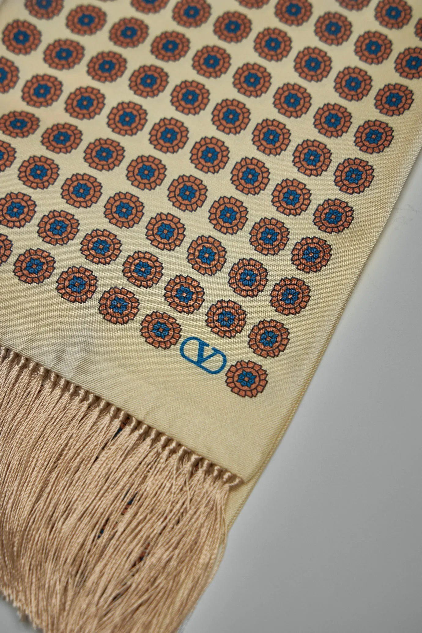 Chamber Silk Bandeau Scarf with Fringe