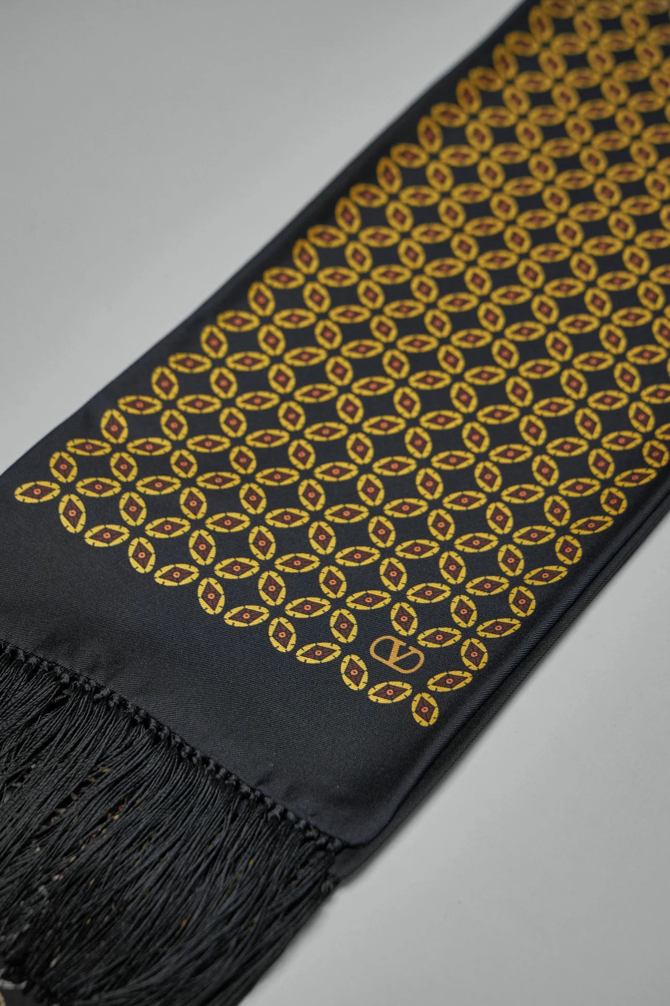 Chamber Silk Bandeau Scarf with Fringe