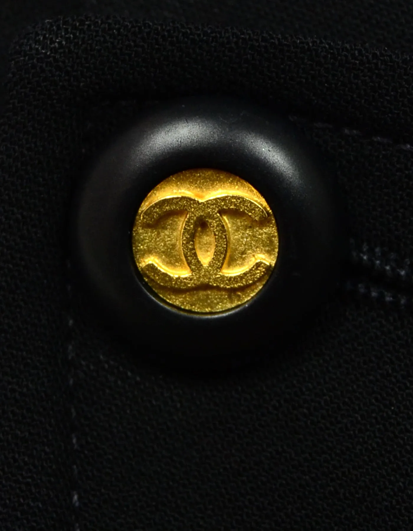 Chanel Vintage Black Wool Sailor Pants w/ 9 CC Buttons sz 34