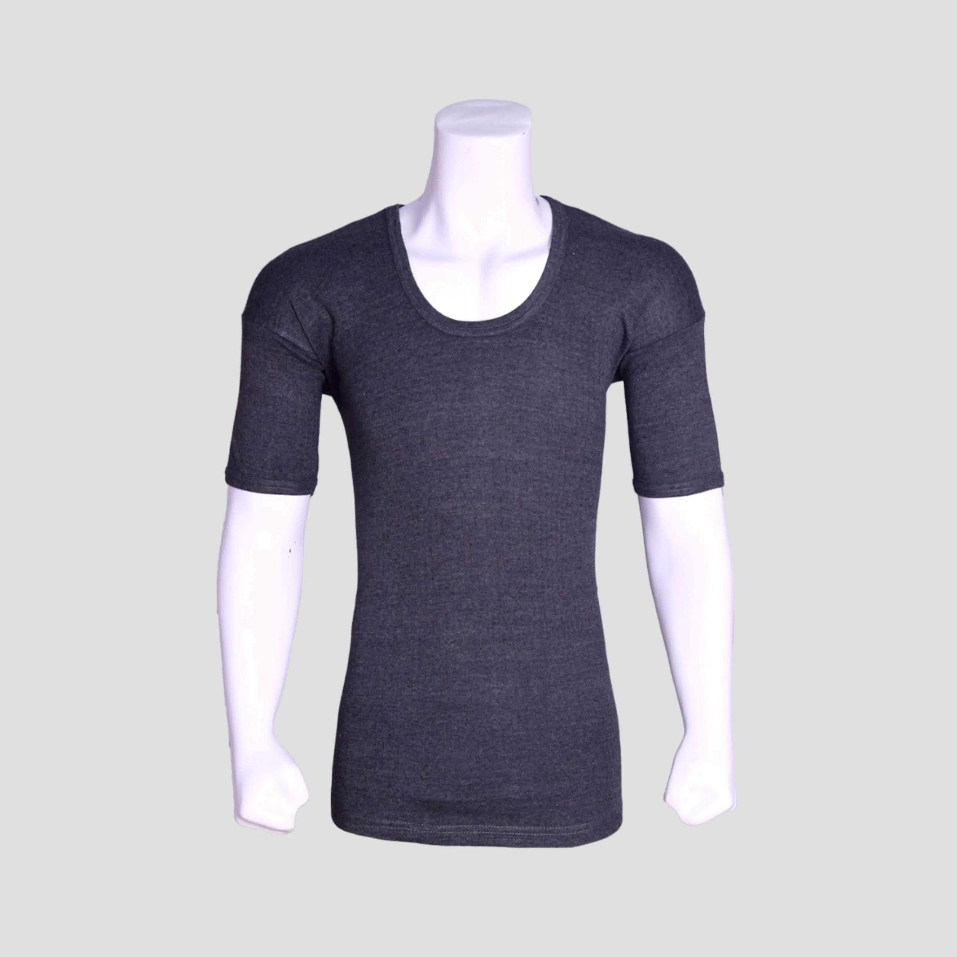 CHARCOAL BLACK EziFit Half Sleeves Warmer Shirt
