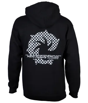 Checker Zip Hooded Sweatshirt