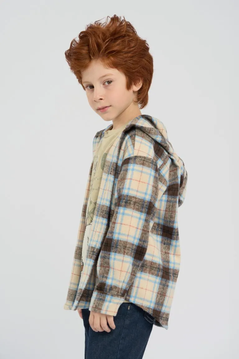 Checkered Hooded Shirt