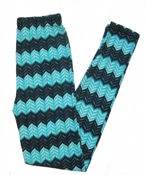 Chevron Print Knit Sweater Leggings