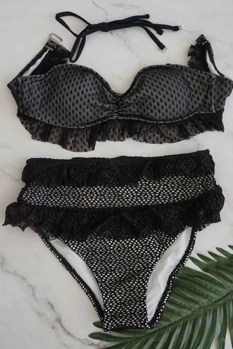Chicindress Lace Mesh High Waist Bikini Swimwear(3 Colors)