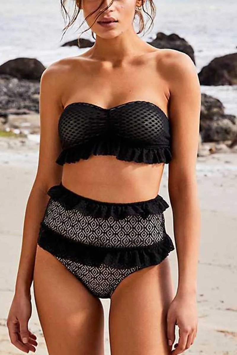 Chicindress Lace Mesh High Waist Bikini Swimwear(3 Colors)