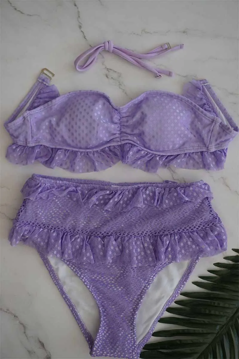 Chicindress Lace Mesh High Waist Bikini Swimwear(3 Colors)