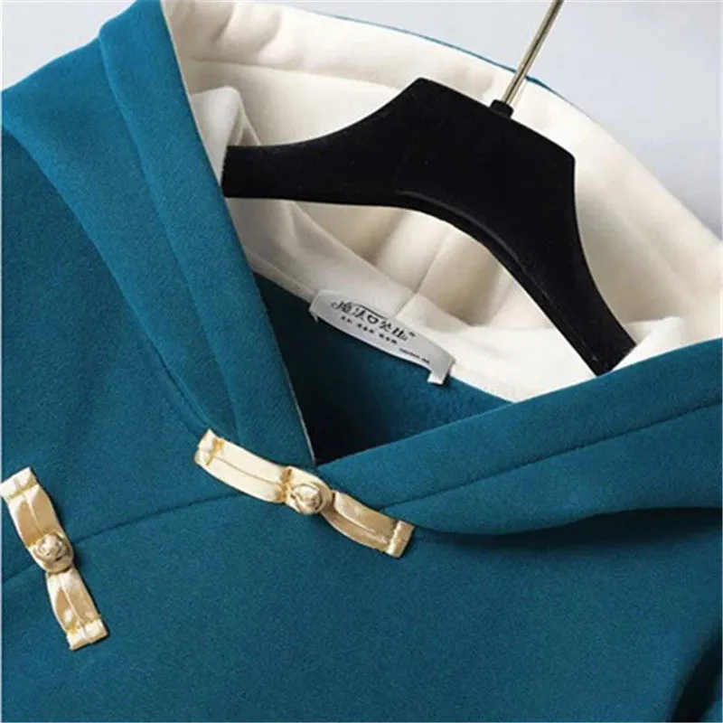 CHINOISERIE EMBROIDERED PLUS FLEECE HOODIE UB3300