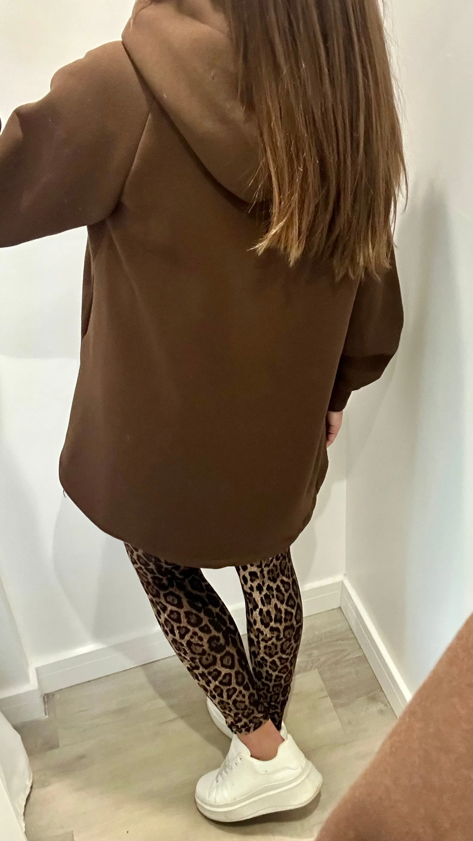 CHOCOLATE LEOPARD DRAWSTRING HOODIE
