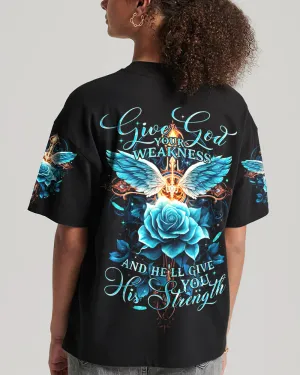 Christianartbag 3D T-Shirt For Women, He’ll Give You His Strength, Christian Shirt, Faithful Fashion, 3D Printed Shirts for Christian Women