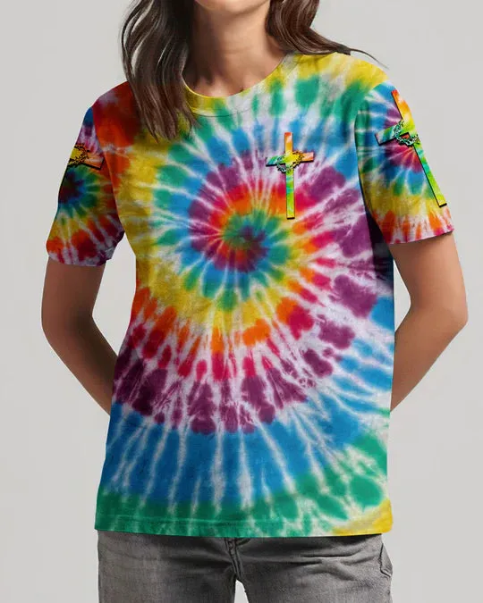 Christianartbag 3D T-Shirt For Women, Promise Keeper Light In The Darkness Tie Dye, Christian Shirt, Faithful Fashion, 3D Printed Shirts for Christian Women