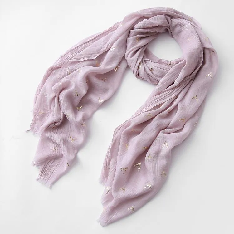 Christmas Elk Printing Cotton Linen Blend Long Scarf Casual Travel Warm Ethnic Scarves Shawls