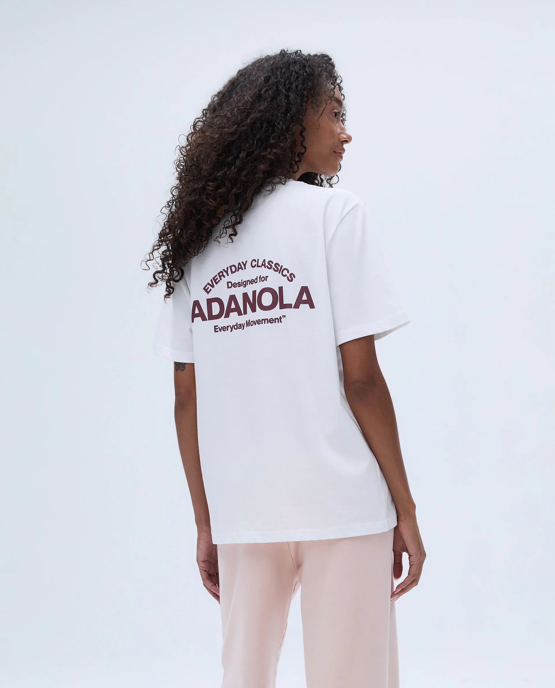 Classics Oversized Short Sleeve T-shirt - White/Burgundy
