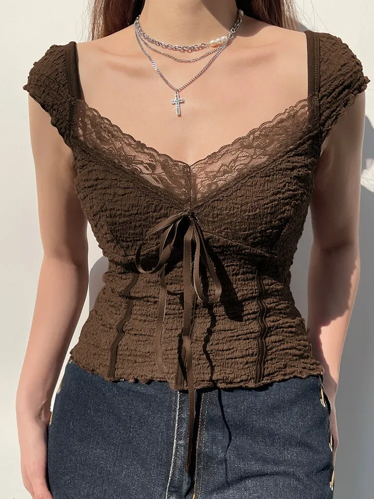 Claudia Tie Front Top
