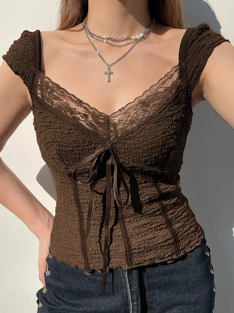 Claudia Tie Front Top