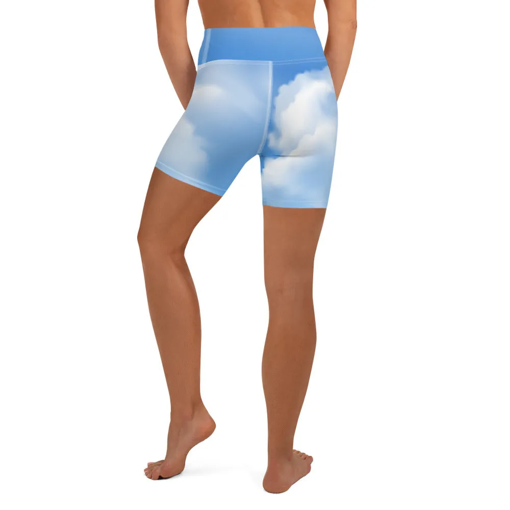Clouds Yoga Shorts
