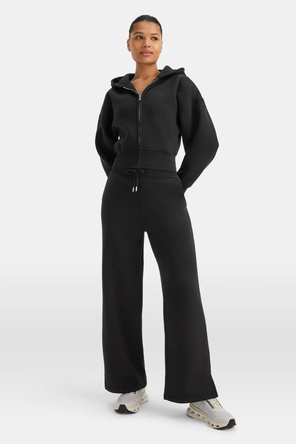 COCOON ZIP THROUGH HOODIE - BLACK