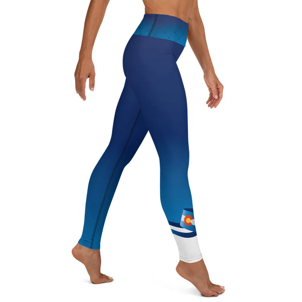 Colorado Small Banner - Blues - Yoga Leggings