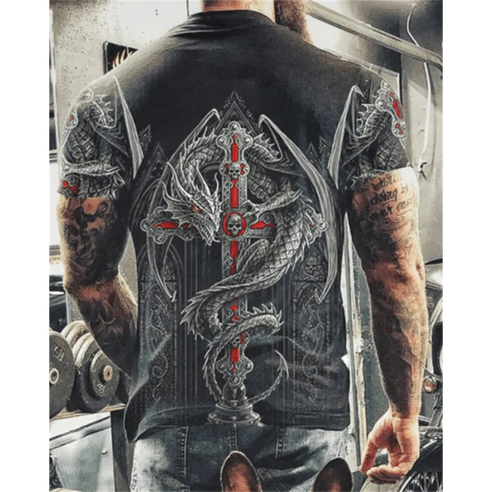 ContiNent 33 Summer New Skull Printed T Shirt For Men Casual Oversized Short Sleeve Clothes Streetwear Hip Hop 3D Printing Top Tees