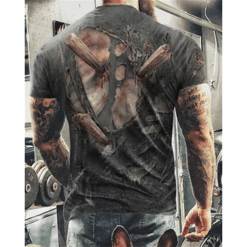 ContiNent 33 Summer New Skull Printed T Shirt For Men Casual Oversized Short Sleeve Clothes Streetwear Hip Hop 3D Printing Top Tees