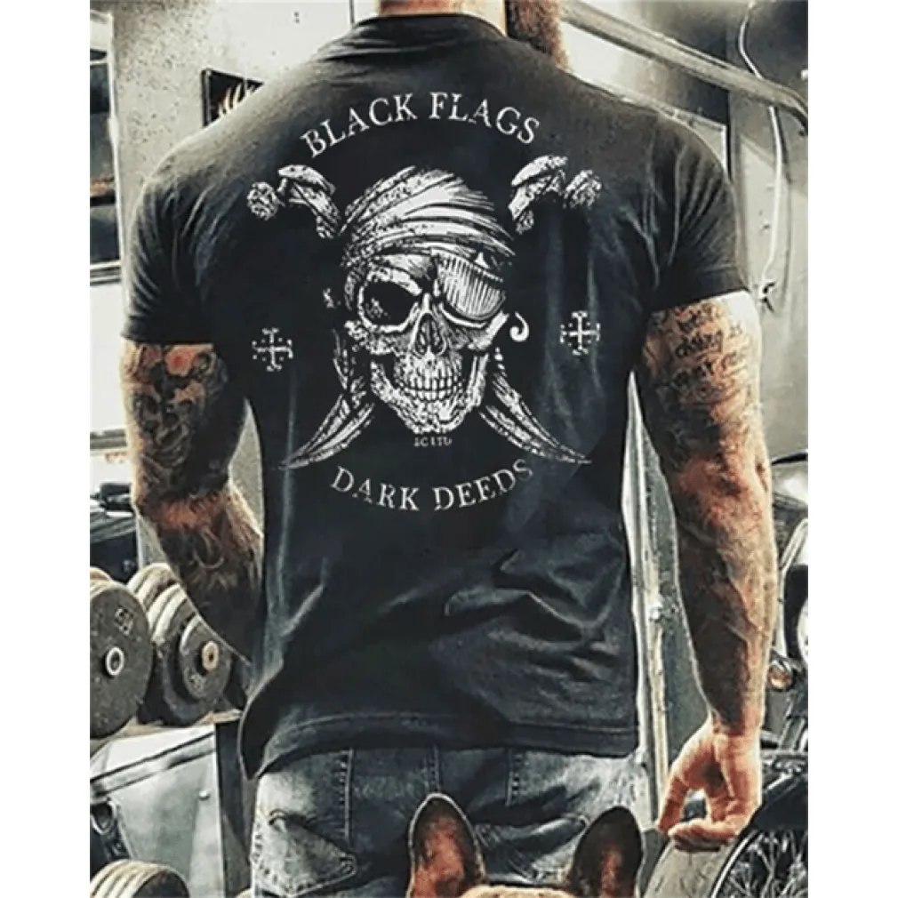 ContiNent 33 Summer New Skull Printed T Shirt For Men Casual Oversized Short Sleeve Clothes Streetwear Hip Hop 3D Printing Top Tees