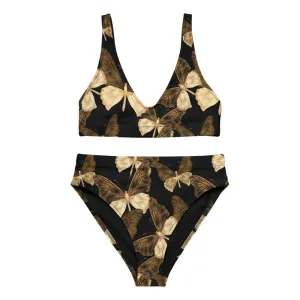Copper Butterflies - Recycled high-waisted bikini