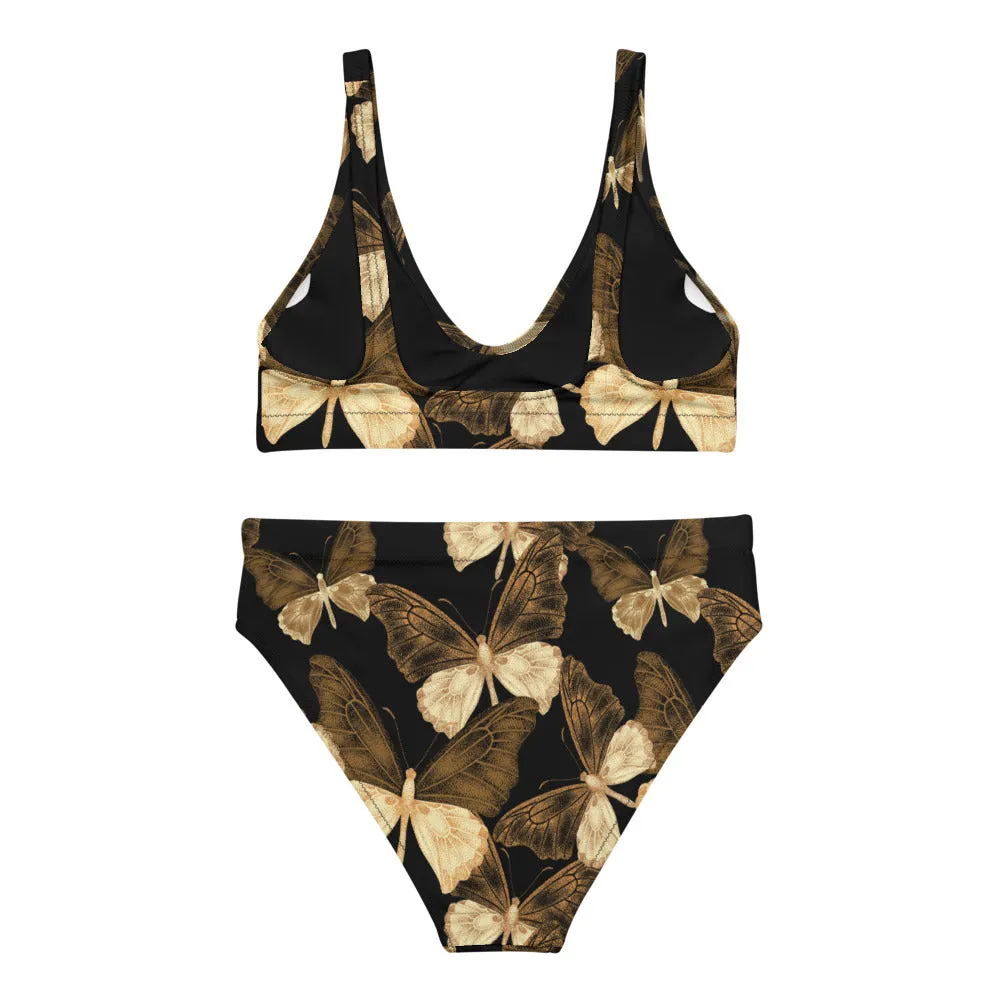 Copper Butterflies - Recycled high-waisted bikini