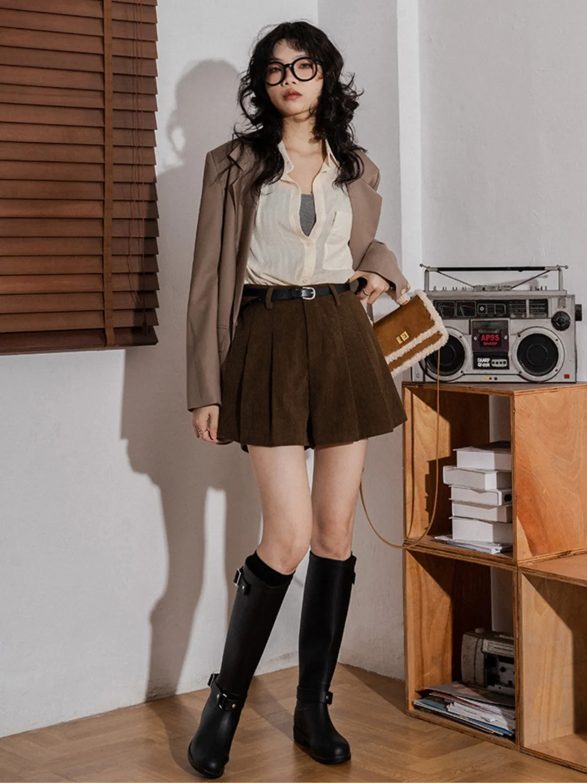 Corduroy Culottes Short Pants