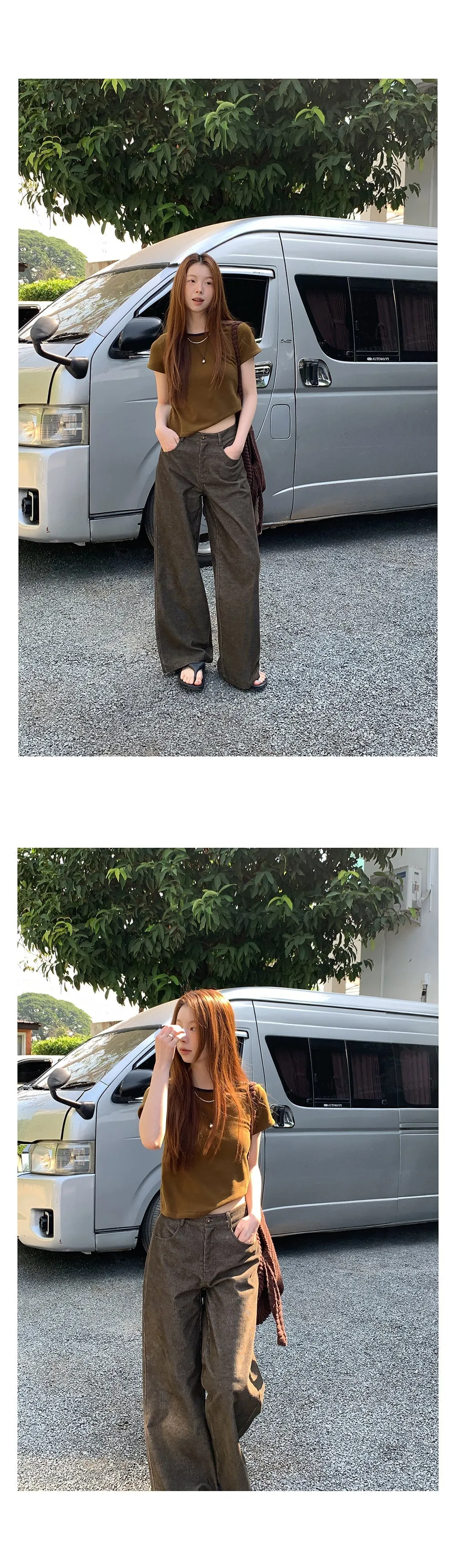 corduroy straight-leg  pants