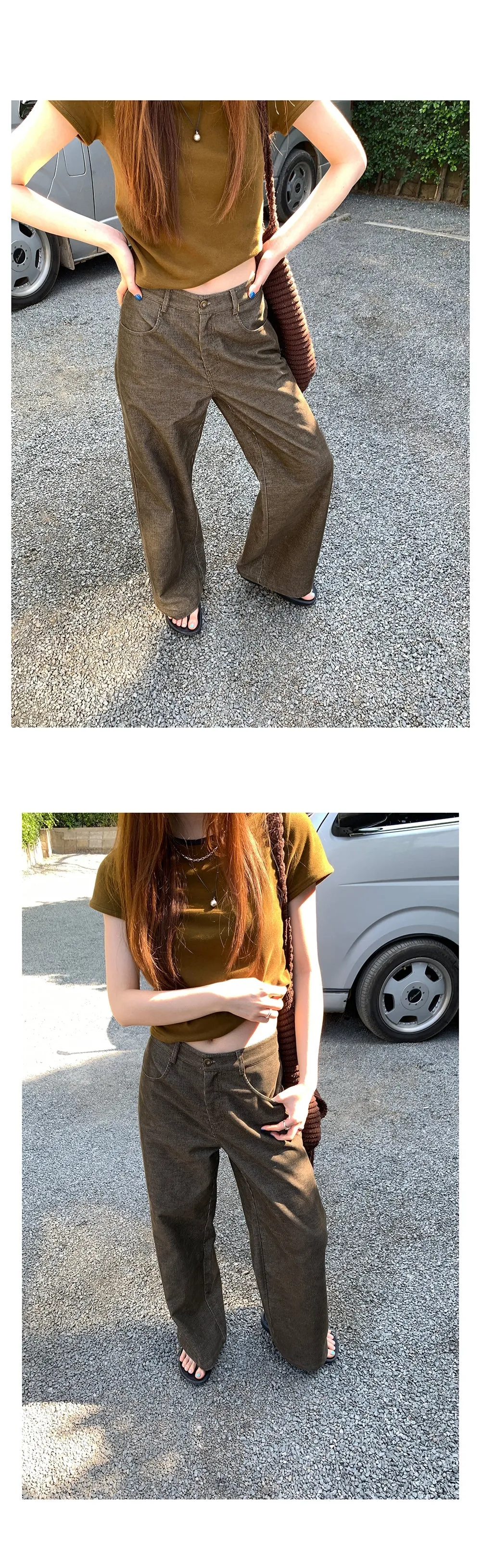 corduroy straight-leg  pants