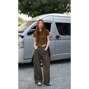 corduroy straight-leg  pants