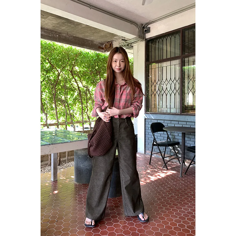 corduroy straight-leg  pants