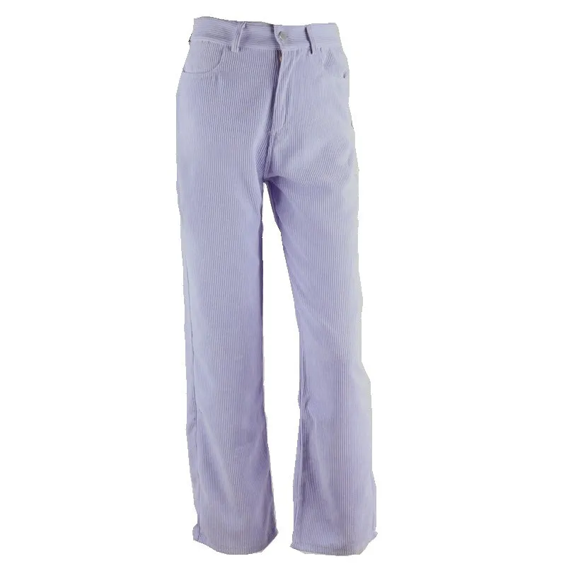 Corduroy Zipper Pocket Straight Pants