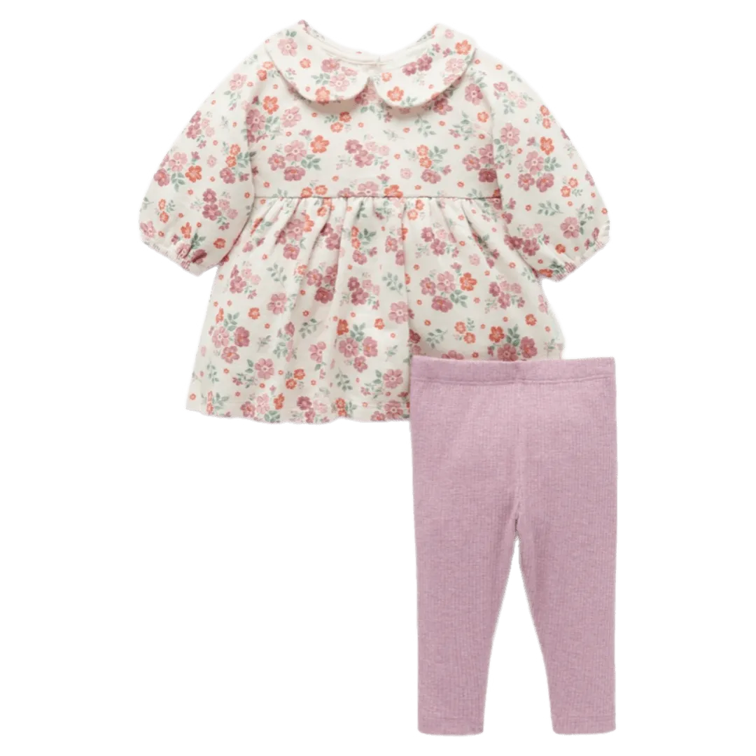 Cosy Dress with Leggings - Marshmallow Floral