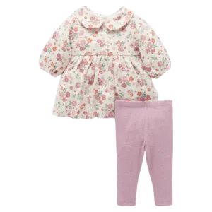Cosy Dress with Leggings - Marshmallow Floral