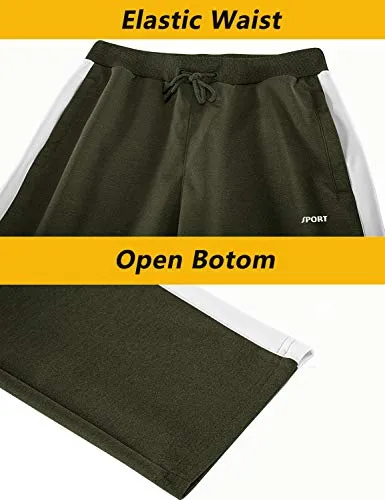 Cotrasen Men Jogging Suits Sets Athletic Sports Slim Fit Casual Full Zip Tracksuits, Green, Medium
