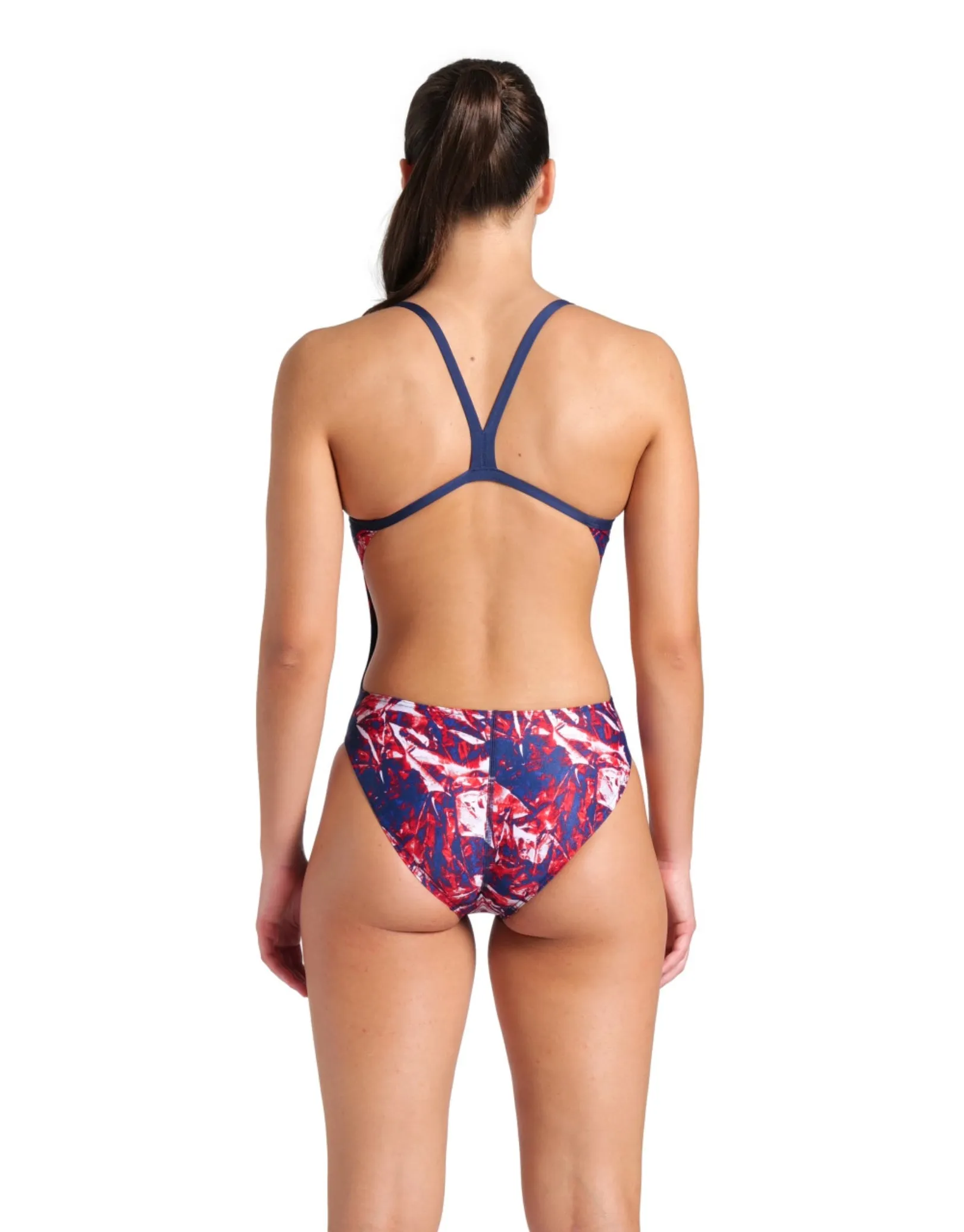Crackle Challenge Back Swimsuit - Navy/Team Red