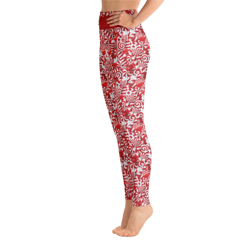 Crazy-Ass Leggings - Peppermint Candy Christmas - Yoga Leggings