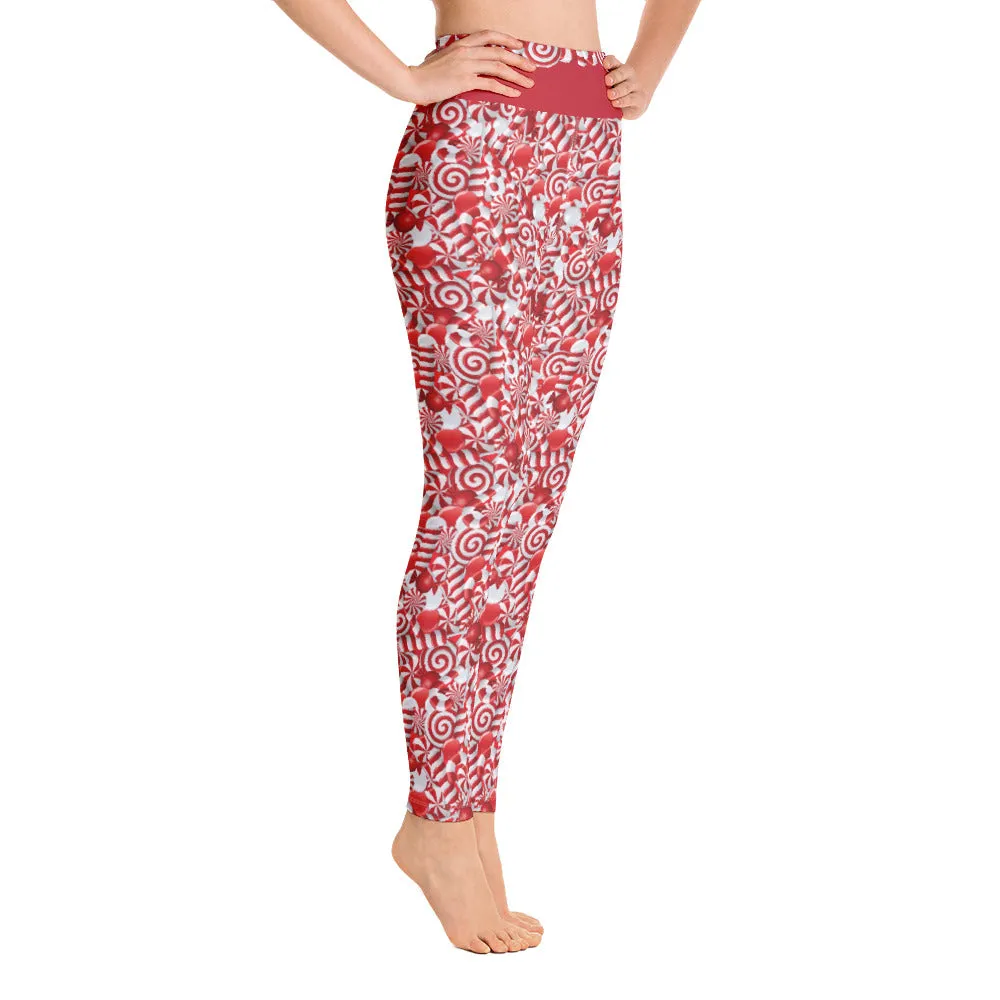 Crazy-Ass Leggings - Peppermint Candy Christmas - Yoga Leggings