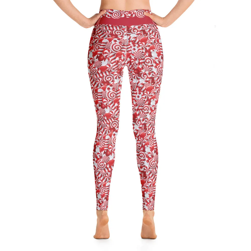 Crazy-Ass Leggings - Peppermint Candy Christmas - Yoga Leggings