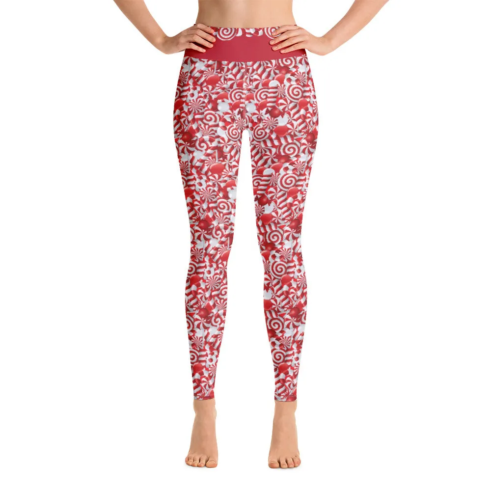 Crazy-Ass Leggings - Peppermint Candy Christmas - Yoga Leggings