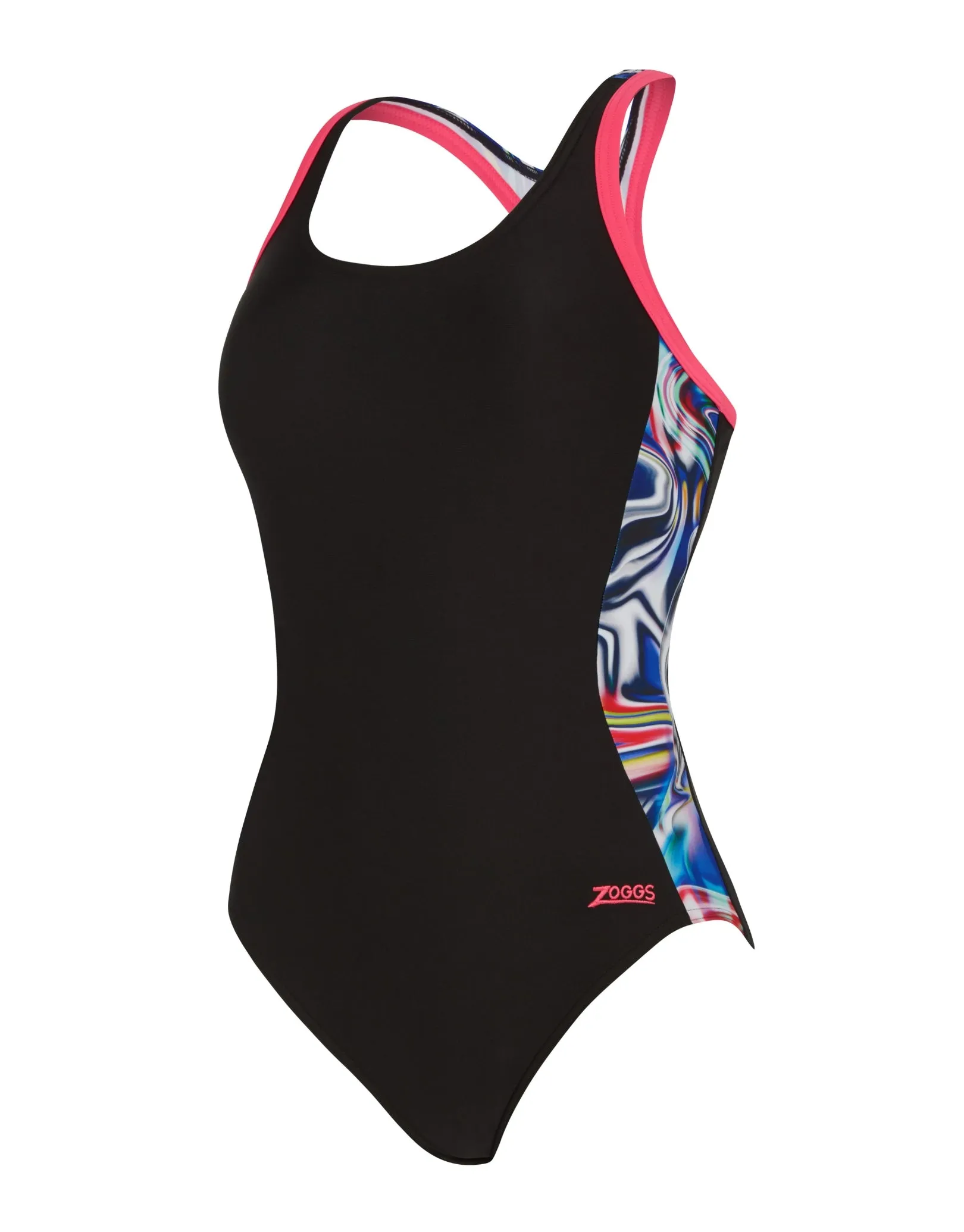 Crazy Wash Atomback Swimsuit - Black/Multi