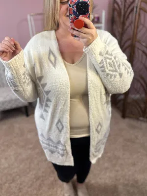 Cuddle Up Aztec Blanket Cardigan - Ivory