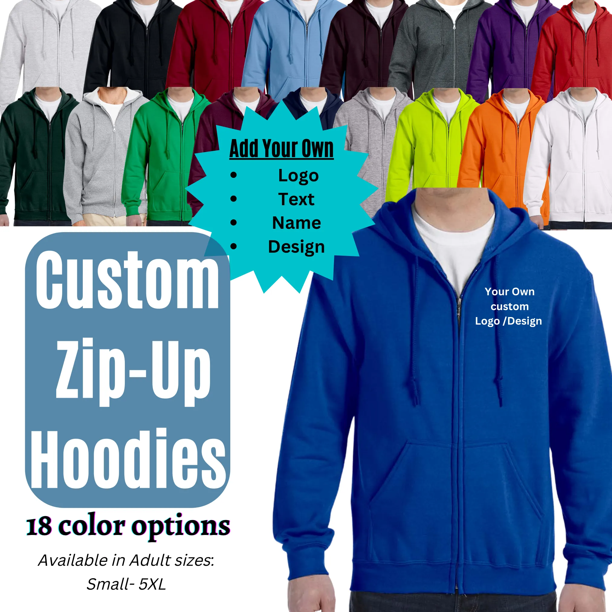 Custom Zip-Up Hoodies